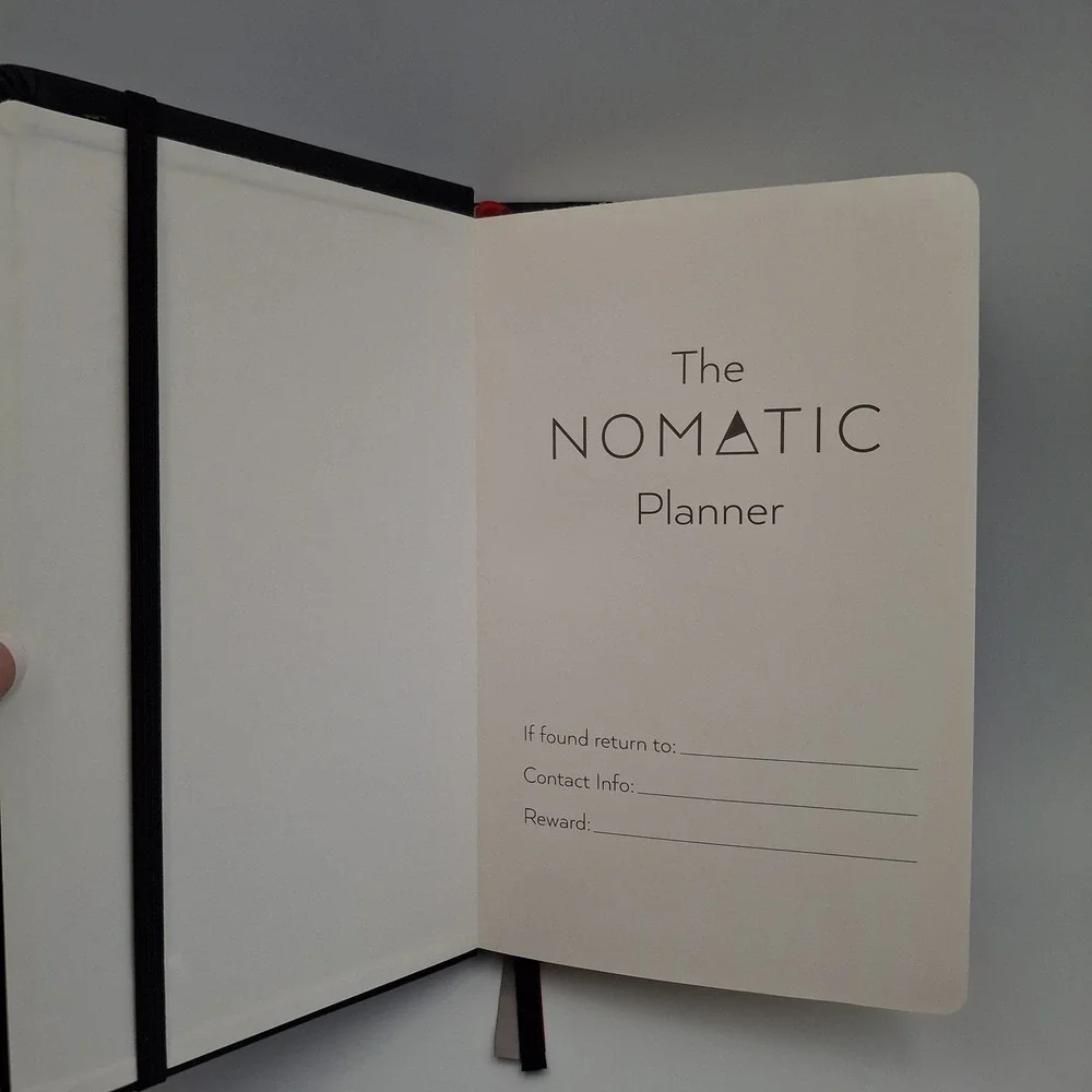 NOMATIC Planner Black Faux Leather Journal Undated Weekly Monthly Goal Organizer